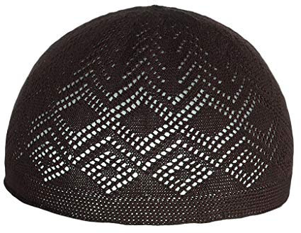 HIUHIU Neue Männer Muslim Prayer Hats Cotton Knitting Hüte, Kappe Muslim islamisches Gebet Hut, Kopfbedeckung Fest Casual Male Cap,Khaki