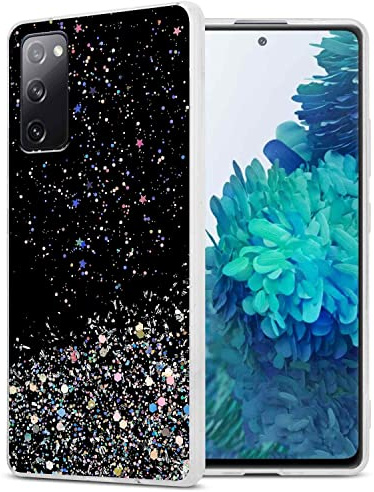 Cadorabo Hülle kompatibel mit Samsung Galaxy S20 FE Rundumschutz TPU Silikon Case Mädchen Glitzer Strass Design Slim Kratzfest Weiche Gummi Bling Schutzhülle für Samsung Galaxy S20 FE in Schwarz
