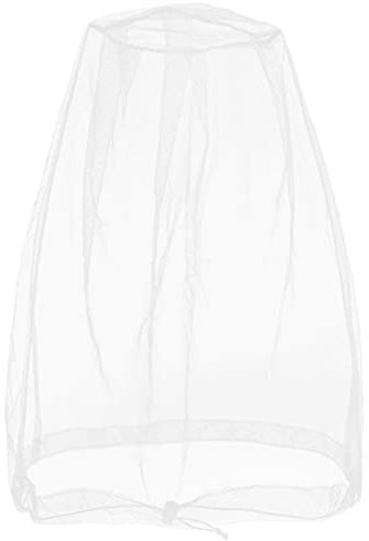 Cinvo Filet anti-insectes pour le visage - Pour insectes et moucherons - Fonctionne sur la plupart des chapeaux - Avec pochette de rangement - Blanc