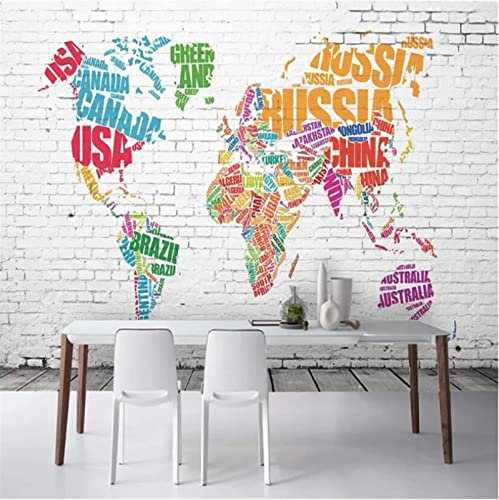 Photo Wallpaper 3D Modern Simple World Map Non-Woven Wallpaper Mural Living Room Bedroom Wall Decor 350(W) X256(H) Cm