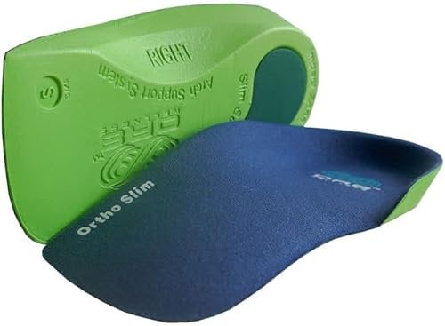 OR8 Wellness Narrow 3/4 Length Orthotic Insoles. High Performance. Comfort Fit. Weak & Fallen Arches. Flat Feet & Plantar Fasciitis. Arch Support (S 5-6.5 Green)
