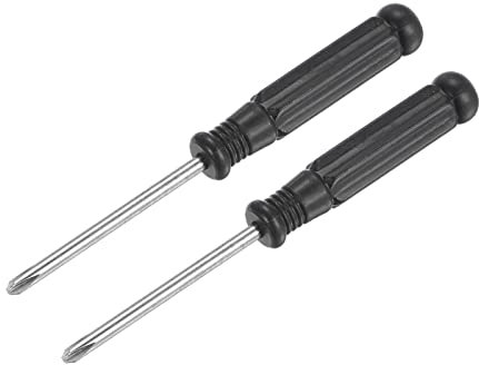 sourcing map Mini Phillips Screwdriver, 3.0mm Cross Head with Black Handle for Small Appliances, 2 Pcs