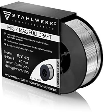 STAHLWERK MIG MAG Premium Fülldraht Drahtrolle E71T-GS 1,0 mm S100 D100 Rolle 1 kg