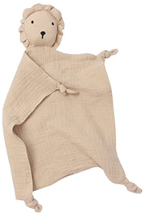 Surakey Löwe Schnuffeltuch Baby Schmusetuch mit Panda-Köpfchen Kuscheltuch,Stofftier Löwe,Baumwolle Musselin Tuch Babydecke Komfort für Neugeborene Babys - Geschenk zur Geburt Junge und Mädchen