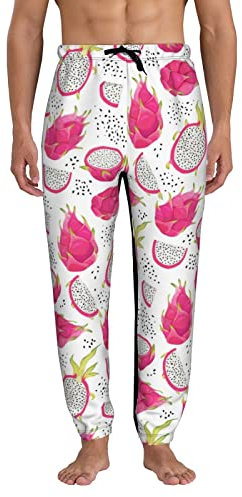 Generic Pitaya Herren Sweatpants Jogger Sweatpants Kordelzug Sporthose Workout Hose mit Tasche, pitaya, 36-41