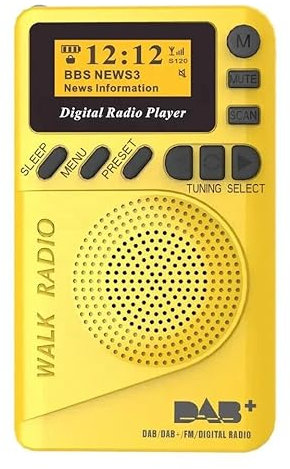 Class Portable Pocket MP3 SD Card DAB Radio With LCD Screen P9 - Yellow