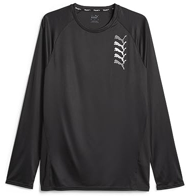 PUMA Herren Puma Fit Ls Logo Graphic Tee T Shirt, Puma Schwarz, XL EU