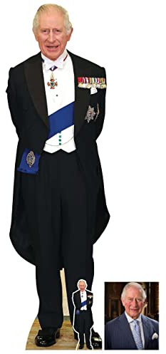BUNDLEZ-4-FANZ King Charles III with Medals Coronation Lifesize Cardboard Cutout/Standee/Standup includes mini cutout and 8x10 photo, 181 cm x 54 cm (SSC2195)