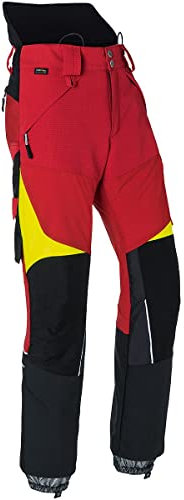 KÜBLER Schnittschutzhose Pro | KWF-Profi | Schnittschutz Klasse 2 | Cordura® verstärkt | wasserabweisend | schmutzabweisend | atmungsaktiv | Farbe:rot/warngelb | Größe: M-78