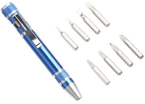 Tournevis multifonction 8 en 1 en forme de stylo, tournevis magnétique à fente pour tournevis cruciforme, facile à changer, mini tournevis magnétique 8 en 1, tournevis de poche portable pour