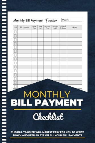 Bill Tracker Notebook: Monthly Bill Planner& Organizer for Financial Budgeting, Finance & Payments Checklist Organizer - 108 Pages