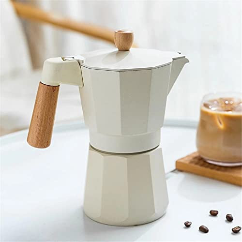 Kaffee-Moka-Kanne, 3/6/Tassen, Aluminium, Mokka-Kaffeekanne, beheizbare Kaffeemaschine, Espressokanne, Filter, Küchenwerkzeug, einfach zu bedienen (Farbe: Weiß, Größe: 180 ml) (weiß 90 ml) (weiß).