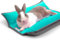 Paw Inspired Snuggle Bunny Nackenrolle für Kaninchen, Katzen, Hunde und andere kleine Haustiere, wendbare Fleece-Flop-Bettwäsche mit gepolsterten Seiten (Grau/Grün)