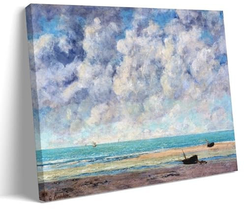 GAJUST The Calm Sea Poster The Calm Sea gemalt von Gustave Courbet im Jahr 1869, Leinwanddruck, Kunstposter, Rahmen, 40 x 60 cm