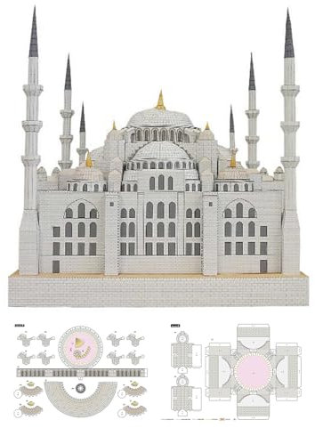 TECKEEN DIY Baumodell, 3D-Papier blaue Moschee Sudan Modell Gehirn-Teaser Spielzeug für Teenager (zerlegtes Set)