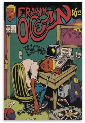 Piesa Frank Ocean-Poster, blondes Album, Comic-Poster für Schlafzimmer, ästhetische Leinwandkunst, Wanddekoration, 30 x 45 cm, ungerahmt, 2