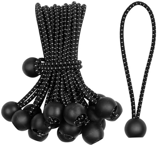 20 Stück Spanngummis mit Kugel,Caianwin 15cm Planenspanner mit Kugel,Spanngummi Kurz,Zeltgummis Expanderschlinge für Planen,Pavillons,Zelte,Starke Spannkraft