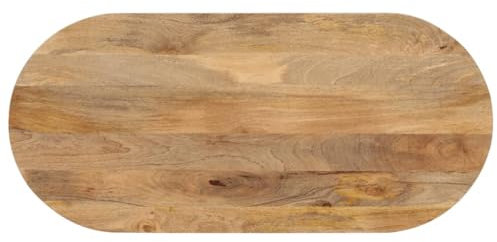 vidaXL Tischplatte, Holzplatte für Tisch Esstisch Couchtisch, Ersatztischplatte Massivholzplatte, 100x50x3,8cm Oval Massivholz Mango
