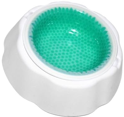 BELLIFFY Pet Cool Bowl Water Cooling Bowl for Dog Cat Condensate Beads Feeder for Slow Eating