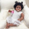 YIHANGG 60cm Afroamerikanisch Reborn Baby Puppe 24Zoll Kleinkind Mädchen Prinzessin Puppe Dunkle Haut Neugeborenes mit Schwarzem Lockigem Haar Geburtstag Weihnachten Geschenk