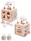 Bärenfreunde® - Personalisierter Motorikwürfel Holz - Montessori Würfel - Baby Motorikspielzeug ab 1 Jahr - Baby Spielzeug 1 Jahr (rosa, mit Name)