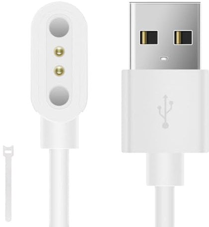 AXFEE Magnetic Charger Compatible with Willful, Magnetic Smart Watch Charger 2 pin 2.84mm, Smart Watch Charging Cables Compatible with YAMAY SW023 SW021 SW025 Letsfit ID206 ID205L ID205U ID216, White