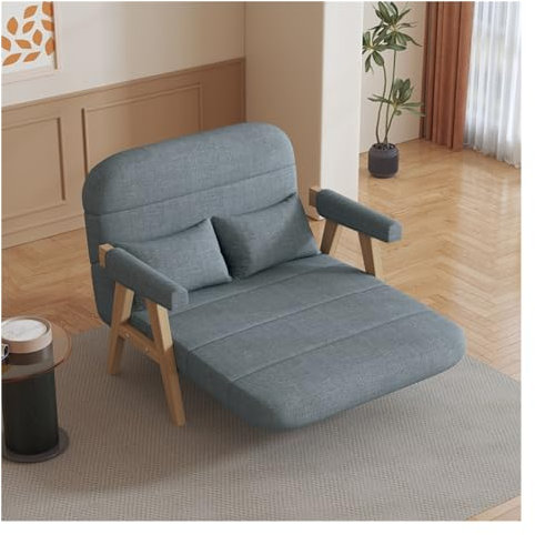 Modernes Schlafsofa mit Armlehne und verstellbarer Rückenlehne, dunkelgrau, umwandelbares Schlafsofa (100 cm)