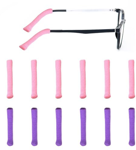 6 Pairs of Glasses Temple Protectors, Knitted Glasses Sleeves, Anti-Fall Glasses Sleeves, Anti-Slip Glasses Ear Pads, Glasses Holders, Glasses Anti-Falling Accessories