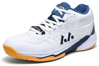 Xuanke Volleyball Schuhe Herren Turnschuhe Indoor-Sportarten Trainingsschuhe leichte Dämpfung rutschfeste38-48EU (Weiß, Erwachsene, 44, Numerisch, EU Schuhgrößensystem, M)