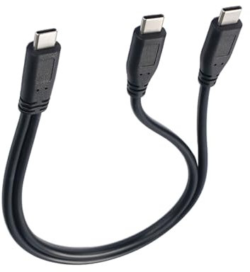 Câble de charge rapide USB C vers 2 connecteurs de type C pour téléphones et gadgets USB C 30 cm