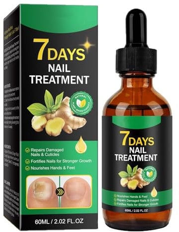 Fungal Nail Treatment - Ginger Nail Treatment Nail Support Nail Care - 7 Days Fungal Nail Treatment - Nail Nutrient Strengthener Ginger Nail Growth Oil for Natural Shine, 60ml