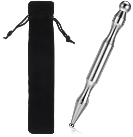 Nogeqi Akupunkturstift Multifunktional, Edelstahl Akupressurstift Meridian Stift 12cm (Kugel Ø5/11mm) Meridianstift Akupressur Stift Akupunkturstab Narbenroller Für Akupunktur, Akupressur & Massage