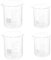 4pcs Glass Beaker Set 50 Ml 100 Ml Graduated Measuring Cups High Borosilicate Glass Scale Cup for Scientific Experiments Educational Use and Home Lab