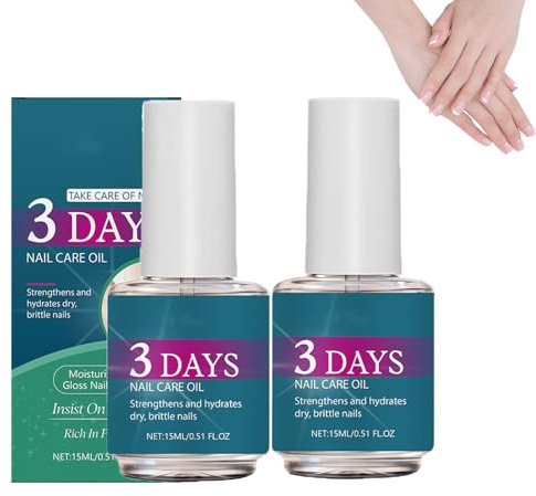 Nagelöl: Sanftes, pflegendes und schnell wirkendes Nagelöl. Tägliches Nagelpflegeserum mit Keratin, Aloe Vera, Rosmarin und Lavendel – Feuchtigkeitsspendend, schwache und brüchige Nägel (2 PCS)