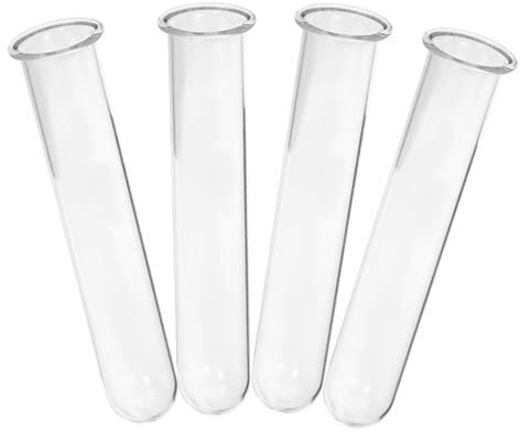 4stücke Glas Reagenzglas Vase Ausbreitungsstation Geschenkideen | 11x3,5x3,5cm, für Einzelblumen und Luftpflanzen, Klare Sicht auf Wurzeln, Modern fürs Büro