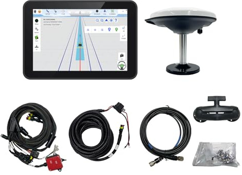 Sistema de guía de Tractor con Software Precision AG, Tableta Android10, 10.2 cm de Alta precisión por PPP, 2.5 cm por CORS, guía de línea A-B Compatible con Cualquier Tractor Cat. John-Deere...JY100
