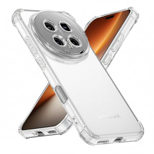 Techsuit für Honor Magic8 Pro Hülle mit Soft Touch, Luftkissen Ecken, Stoßfest, Kabelloses Laden Kompatibel, Erhöhte Kanten, Flexibel, Leichtgewicht, Shockproof Clear Silicone Series, Transparent