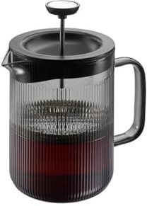GEFU Kaffeebereiter CRISTIANO 600 ml - French Press Kaffeekanne Smoke Grey | Borosilikatglas - Hitzebeständig bis 100 Grad - Spülmaschinengeeignet - Tropffreie Ausgießnase - Für 2 bis 4 Tassen Kaffee