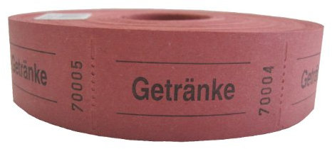 Wolf & Appenzeller 601054 - Gutscheinrolle für Getränke, 1000 Stück, rot