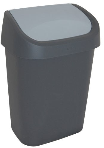 CURVER | Poubelle Mistral 10L couvercle swing, Anthracite / Gris, , 25x17,9x35,7 cm