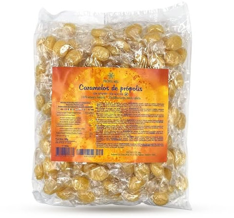 Propol-mel - 500 g - Gluten- und zuckerfreie Propolis-Bonbons. Hergestellt aus zerkleinertem Propolis. Empfohlen für einen frischen Atem und die Gesundheit des Mund- und Rachenraumes.