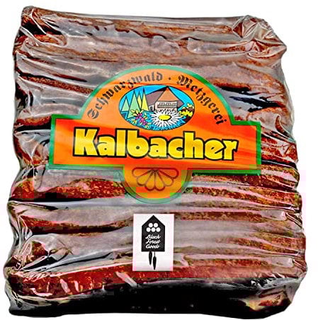 Schwarzwälder Landjäger - 10 Paar - Kalbacher Rohwürste - Hoher Anteil mageres Rindfleisch - Atmosphärenpackung - Hergestellt im Schwarzwald