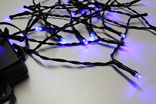Luci LED esterne impermeabili, con batteria, 8 funzioni con timer, stringa di luci per festa in giardino, decorazioni, con 30/50/100 luci, Blue, 30 Led Lights