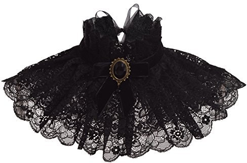 BLESSUME Vintage Lolita Halsband Gothic Punk Halskrause Spitzenband Charm Cosplay Requisiten… (Schwarz 1)