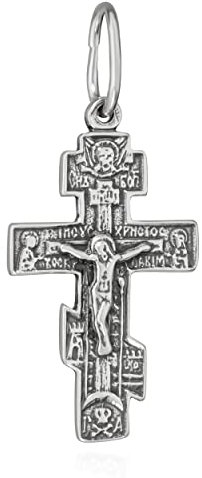 NKlaus 925er Sterlingsilber Kreuz Orthodoxe Kruzifix Anhänger Glaubenssymbol 6259 Taufe