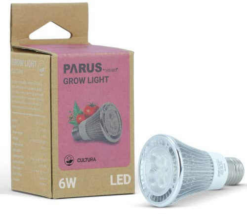 Parus by Venso LED Pflanzenlampe Vollspektrum Cultura LED Lampe E27 6W 60°, Wachstumslampe für Pflanzen wie Kräuter-, Gemüse- und Blühpflanzen, Parus Pflanzenlampe LED Vollspektrum Pflanzenlicht