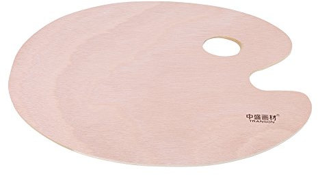Paleta Madera Paleta en Forma Oval Pra Pintura Bandeja Pintura Óleo 30 × 40cm