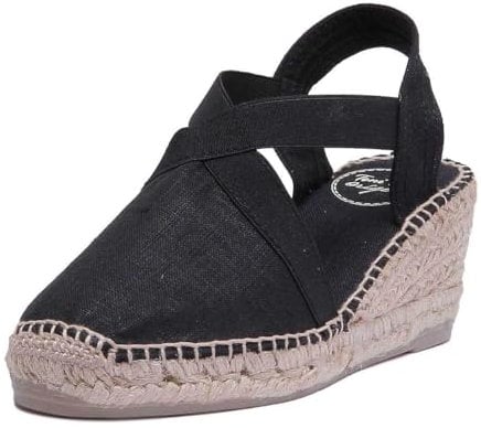 Toni Pons Damen-Espadrille aus Baumwolle - TER - Schwarz, 40 EU