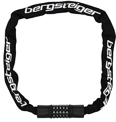Bergsteiger Fahrrad Kettenschloss, Fahrradschloss, Kette 1000 mm / 5,5 mm Stahl, 5-stelliges Zahlenschloss, Original Fahrrad-Zubehör