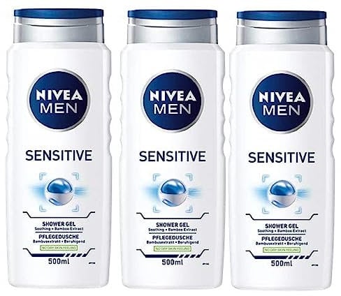 Nivea Men Sensitive Shower Gel Pack of 3 x 500 ml